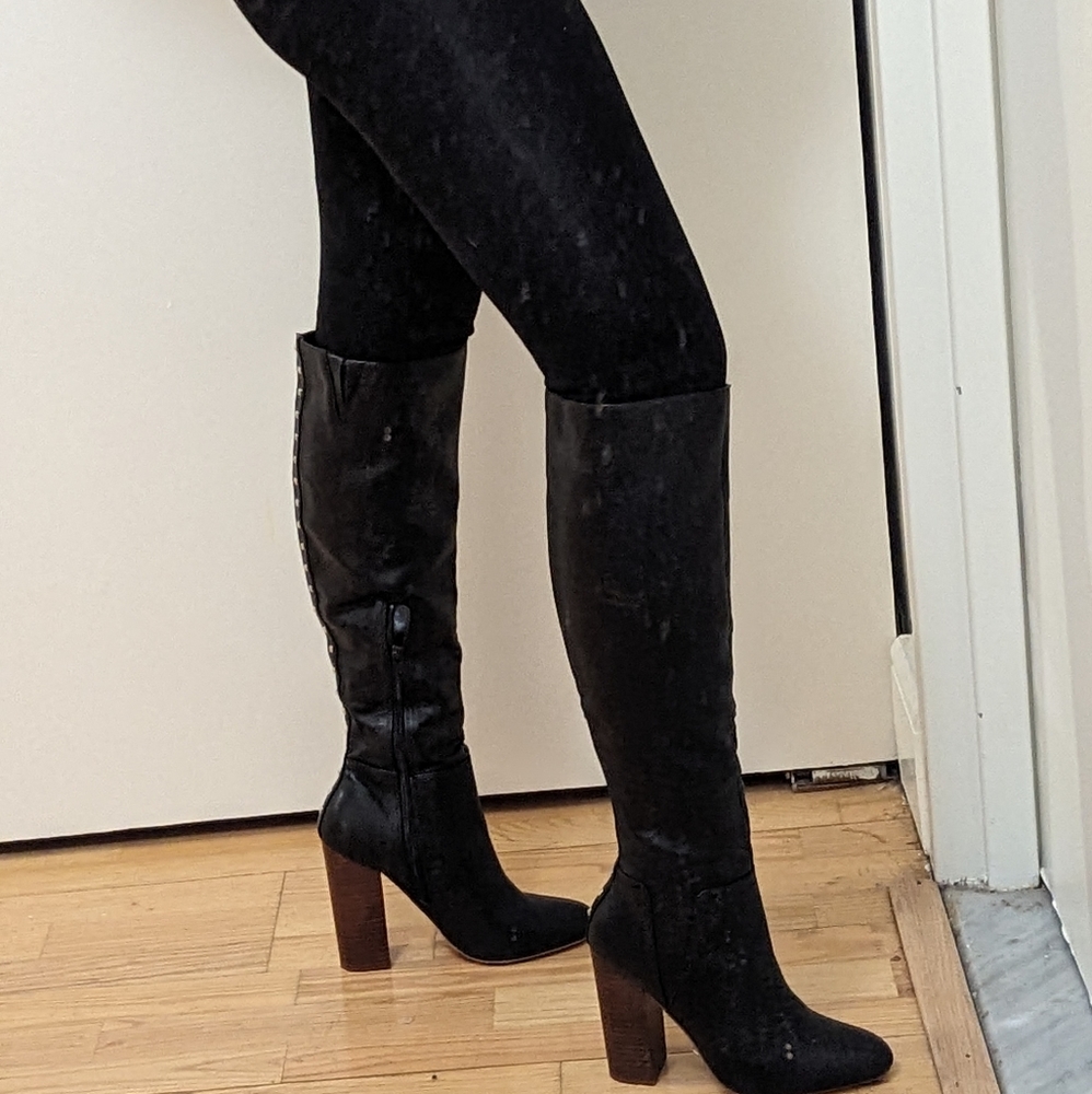 Black studded boots